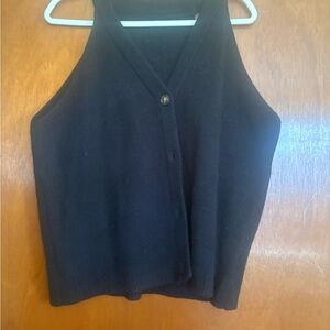 THree White Sleeveless Button-Up Sweater Vest